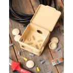 Коробка распаячная КМР-030-031 с крышкой (83х83х54) 7 мембранных вводов светлое дерево IP54 PROxima