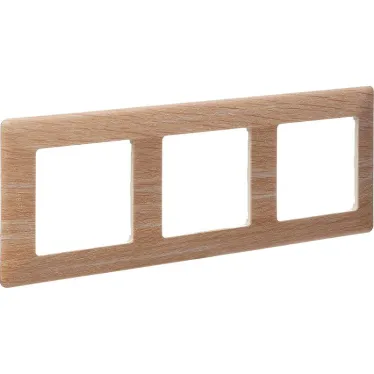 Valena LIFE Рамка 3 поста светлое дерево универсальная