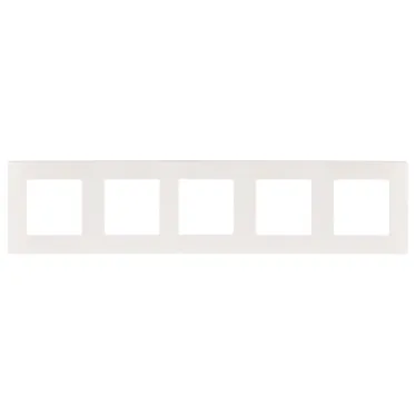 Рамка для розеток и выключателей Серия 12 12-5105-01 на 5 постов, Сатин, белый