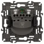 Розетка 2P+E Schuko, 16А-250В, Эра Elegance, антрацит, 14-2101-05
