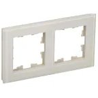 BRITE Рамка 2 поста РУ-2-2-БрВа стекло ванильный