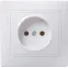 КВАРТА Розетка без заземления без шторок белая в сборе