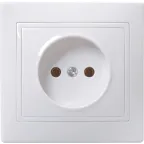 КВАРТА Розетка без заземления без шторок белая в сборе