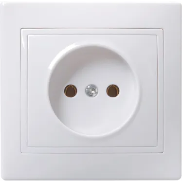 КВАРТА Розетка без заземления без шторок белая в сборе
