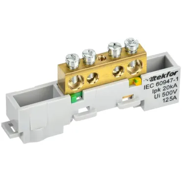 TEKFOR Шина PE земля неизолированная на универсальном держателе 8х12-4-Ж IEK