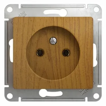 GLOSSA Розетка без заземления дуб в рамку