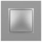 Кнопка, 10АХ-250В, Elegance, алюминий (10/100/2500) 14-1111-03