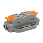 Клемма СМК 222-422P проходная 2 полюса, с монтажной площад (0,08-4 кв мм), серая, REXANT