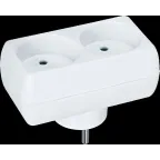 Тройник на 2 гнезда без заземления NAD-L-2X-C-WH