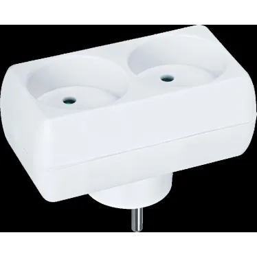 Тройник на 2 гнезда без заземления NAD-L-2X-C-WH