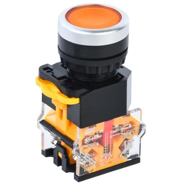 Кнопка D8-11T d-22мм 1з+1р с фиксацией желтая