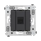 Avanti Компьютерная розетка RJ-45 без шторки в стену кат.5е одинарная черный матовый