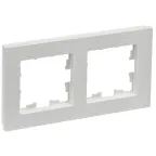BRITE Рамка 2 поста РУ-2-Бр белый рифленый IEK