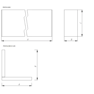 Светильник PROFILE 60H S DR LED 2400 BL 4000K