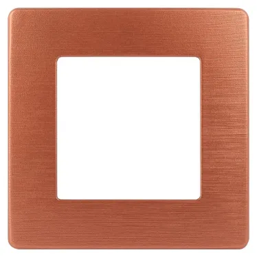 Рамка для розеток и выключателей Серия 12 12-5101-14 на 1 пост, Сатин, медь