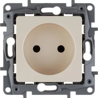 ETIKA Розетка без заземления слоновая кость