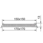 Светильник светодиодный ДВО-12w 4000K 960Лм квадратный slim белый
