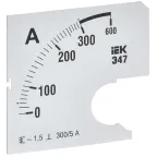 Шкала сменная для амперметра Э47 300/5А класс точности 1,5 72х72мм