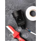 Штепсельное гнездо с заземлением черное ПВХ 16A 250B