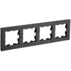 BRITE Рамка 4 поста РУ-4-2-Бр стекло черный матовый IEK