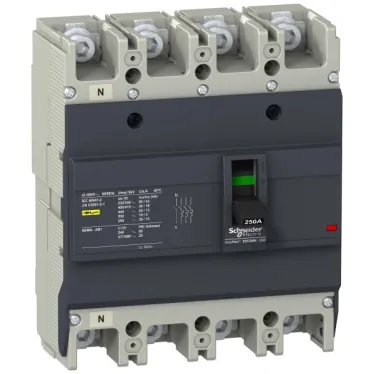 Выключатель автоматический четырехполюсный EZC250 36 KA/415В 3Т 200 A