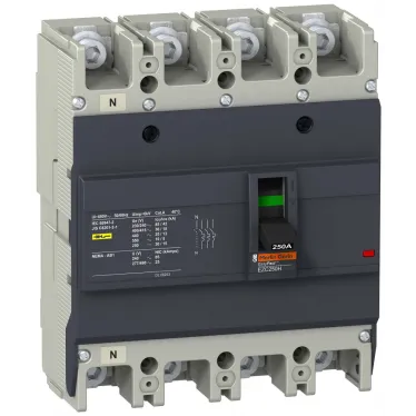 Выключатель автоматический четырехполюсный EZC250 36 KA/415В 3Т 200 A