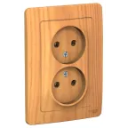 BLANCA скрытой установки розетка двойная без заземления без шторок, 16А, 250В, ясень