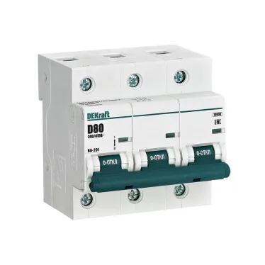 Выключатель автоматический трехполюсный 80А D ВА-201 10кА