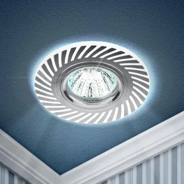 Светильник декор cо светодиодной подсветкой MR16, белый/хром DK LD39 WH/CH /1