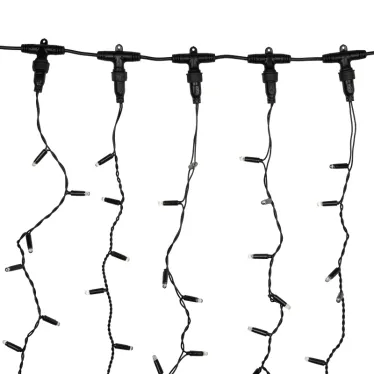 Гирлянда светодиодная Дождь 2х6 м, постоянное свечение, черный провод, 230 В, диоды ТЕПЛЫЙ БЕЛЫЙ | 235-376 | NEON-NIGHT