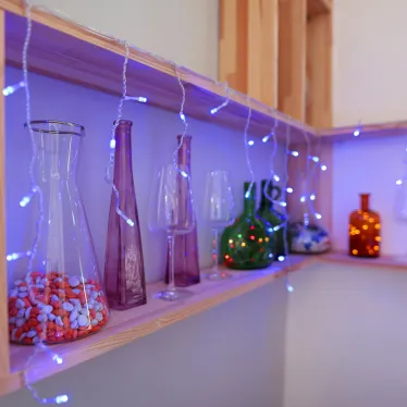 Гирлянда Айсикл (бахрома) светодиодный, 1,8 х 0,5 м, прозрачный провод, 230 В, диоды синие | 255-013 | NEON-NIGHT