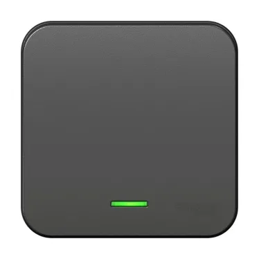 Выключатель одноклавишный наружный BLАNCА (cх.1) с подсветкой, с изолирующей пластиной, 10А, 250В, антрацит