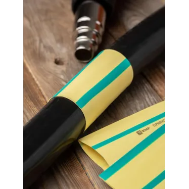 Термоусаживаемая трубка ТУТ нг 60/30 жел-зел рулон PROxima