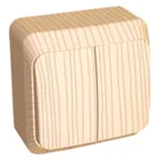 ЭТЮД Выключатель двухклавишный наружный сосна сх.5