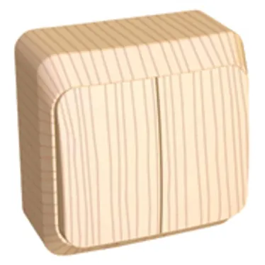 ЭТЮД Выключатель двухклавишный наружный сосна сх.5