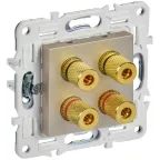 SKANDY Аудиорозетка 4-местная SK-A01Sh шампань IEK