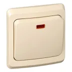 ЭТЮД Переключатель одноклавишный скрытый с индикацией бежевый