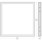 Светильник светодиодный ДВО-36w 595х595х19 6500K 3100Лм призма IP40