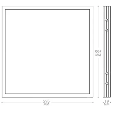 Светильник светодиодный ДВО-36w 595х595х19 6500K 3100Лм призма IP40