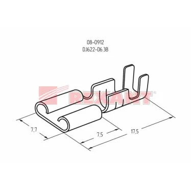 Клемма плоская гнездо 7.7 мм 1-1.5 кв мм (РП-м 1.5-(6.3)), REXANT