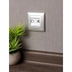 Валенсия лицевая панель розетки Phone 1-местная сталь