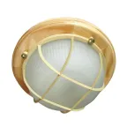 Светильник НПП-03-60-014 IP65 Самарканд 1302 Круг малый матовый / корпус с решеткой дер. Сосна индивидуальная упаковка