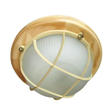 Светильник НПП-03-60-014 IP65 Самарканд 1302 Круг малый матовый / корпус с решеткой дер. Сосна индивидуальная упаковка