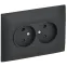 SKANDY Розетка 2-местная без заземления с защитными шторками 10А в сборе SK-R09G графит IEK