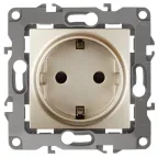 Розетка 2P+E Schuko, 16A-250В, б.л., Эра12, шампань, 12-2001-04