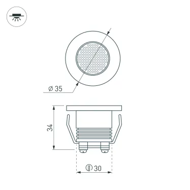 Светодиодный светильник LTM-R35WH 1W Day White 30deg | 020752 | Arlight