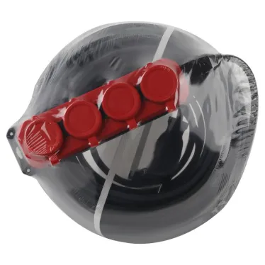 Удлинитель силовой UK-4e-3x1,5-50m-IP44(KG) с заземлением 4 розетки каучук 50м КГ 3х1,5мм2 IP44