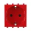 Avanti Розетка ''Красный квадрат'', 2P+E, с защитными шторками, 2 модульная