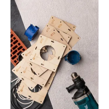 Комплект шаблонов для подрозетников диаметром 72 мм Expert