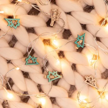 Деревянные прищепки Новогодняя ель 14,5x4,5x1,6 cм, 6 шт, | 504-031 | NEON-NIGHT